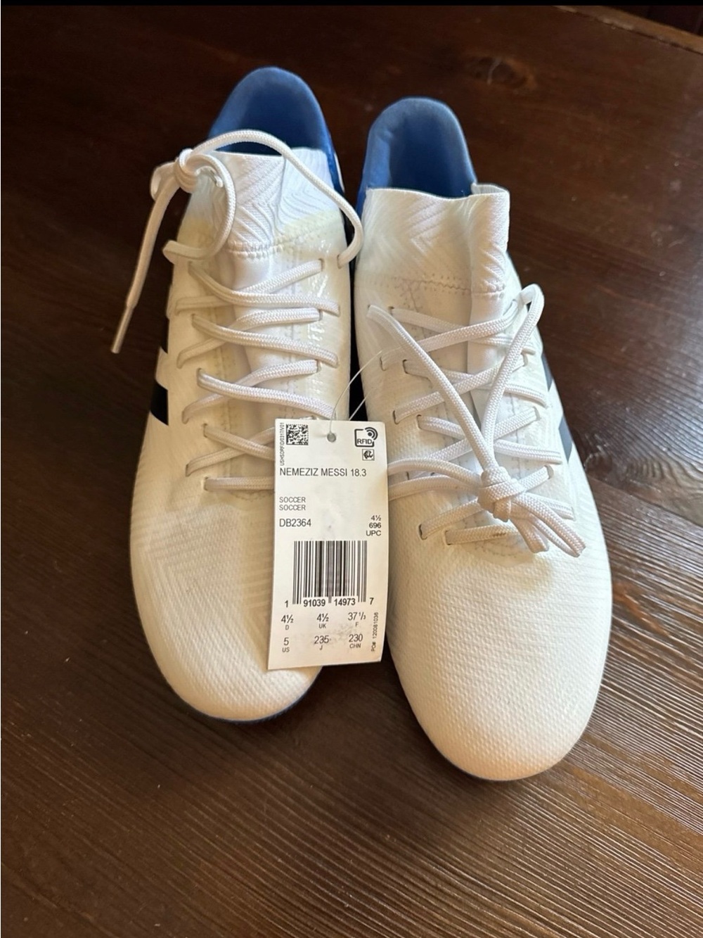 Adidas soccer  Messi 18.3Soccer Cleats and Blue Details
